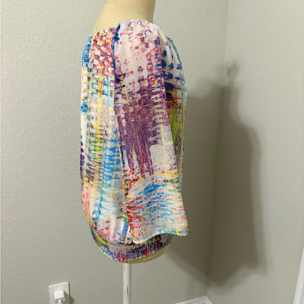 Etcetera Multicolor Abstract Blouse - image 4